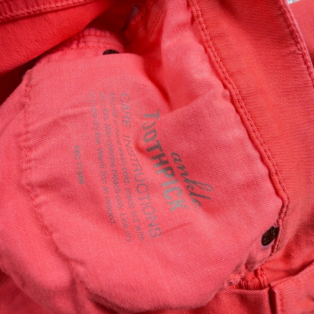 J Crew Toothpick Ankle Jeans Womens 31 Coral Orange Slim Zip Hem 78211 Casual - Picture 9 of 16